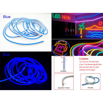 Neon dekoracyjny do samochodu 5m 12V niebieski